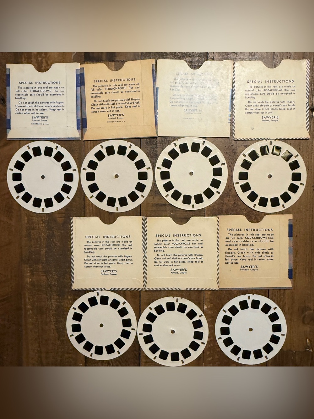 Vintage 1940s Sawyer’s View-Master Reels 7-Piece Set Kodachrome National Parks - Picture 2 of 9